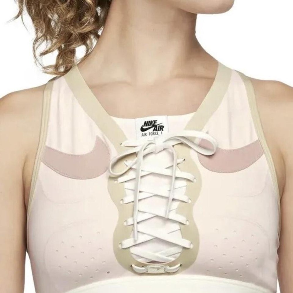 Nike Air Force 1 pink sports bra